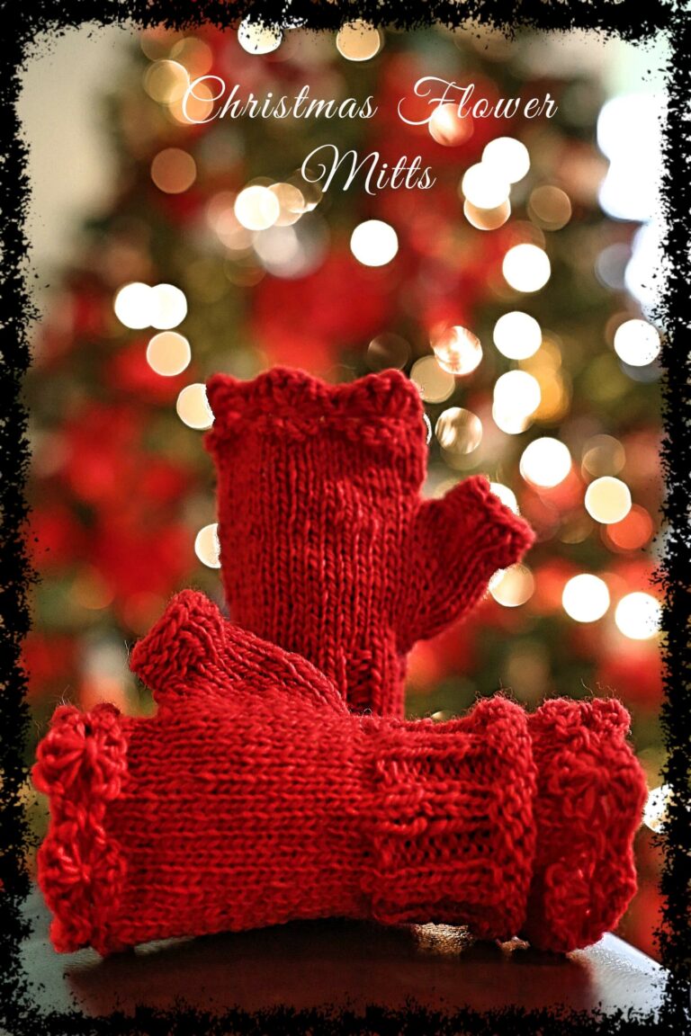 Christmas Flower Mitts