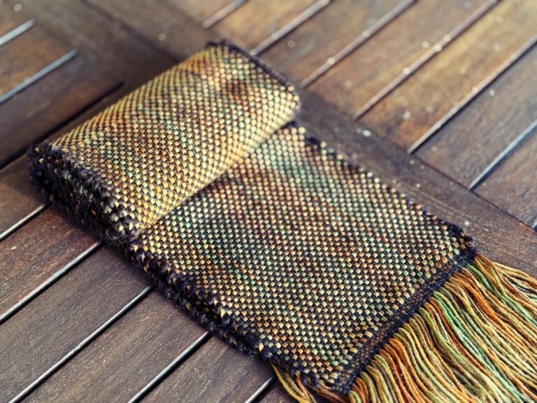 Autumn Scarf – Hand dyed & Chunky yarns